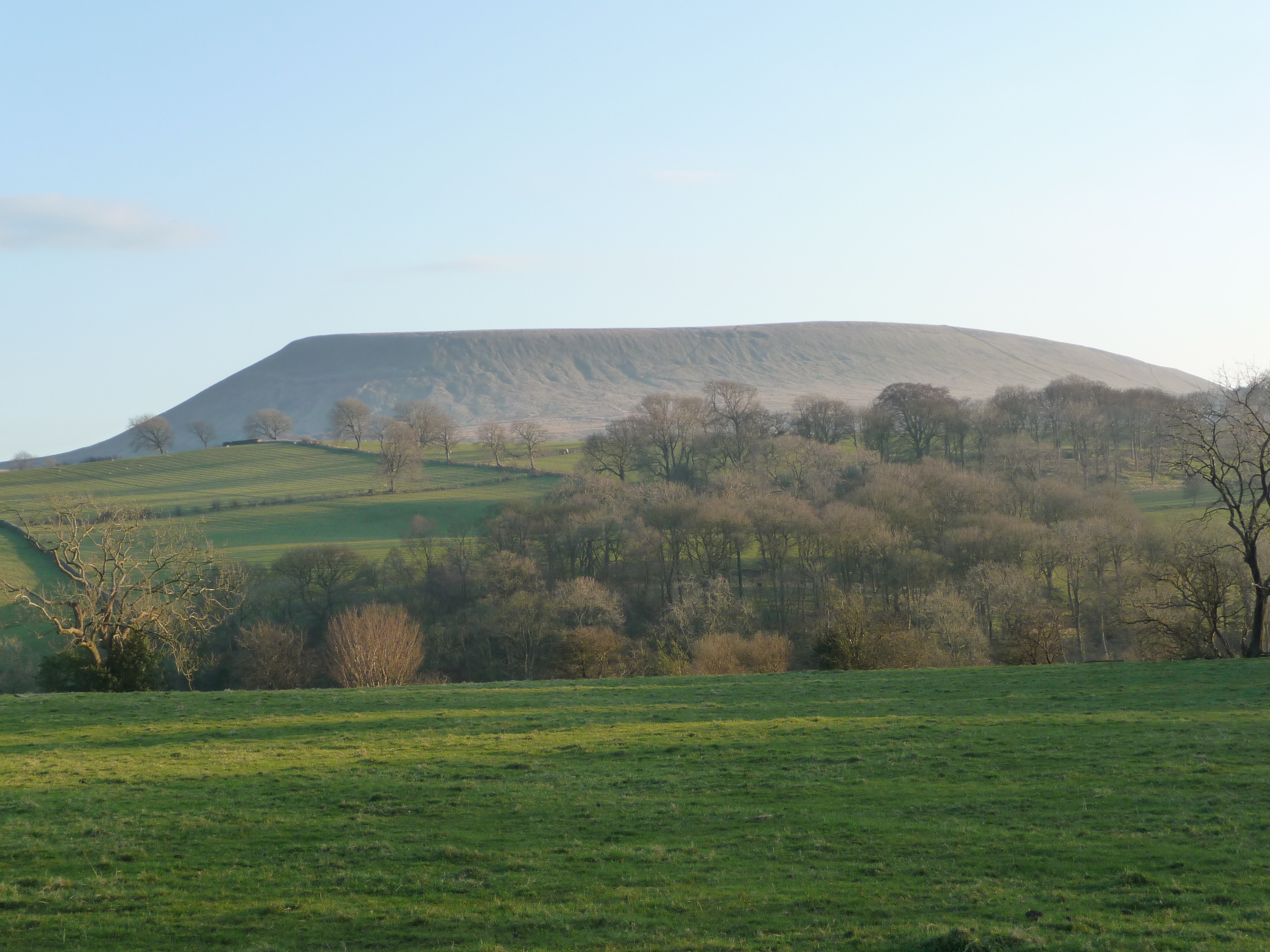 Pendle Hill above the green Lancashire countryside
